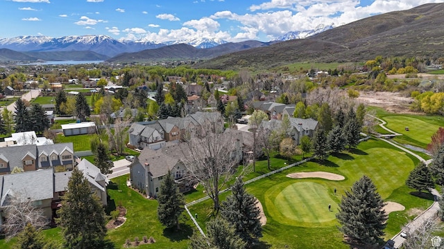 384 N Cottage Creek Ct W, Midway, UT 84049 - aerial view with view of golf course, a mountain view, and a residential view