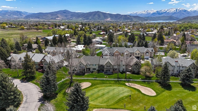 384 N Cottage Creek Ct W, Midway, UT 84049 - drone / aerial view with golf course view, a residential view, and a mountain view