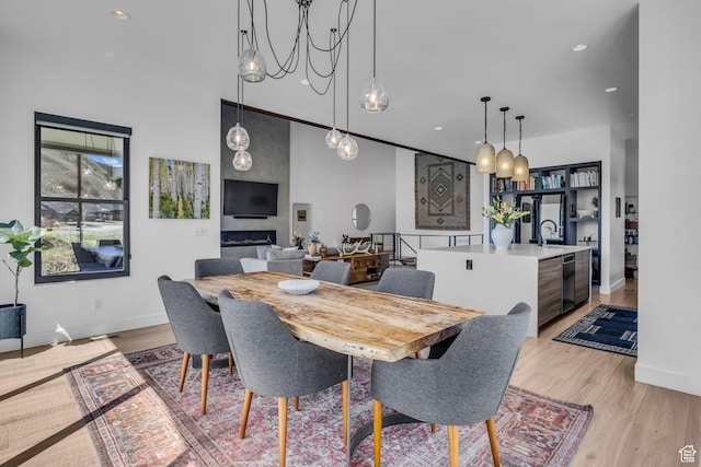 846 E 270 S, Kamas, UT 84036 - dining space with light wood-style flooring, baseboards, and recessed lighting