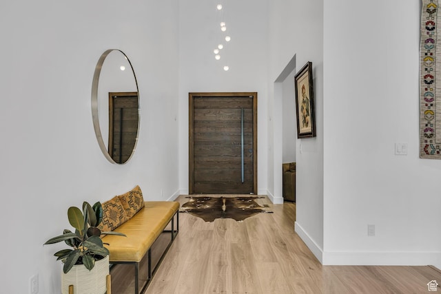 846 E 270 S, Kamas, UT 84036 - entryway with light wood-style flooring, baseboards, and a high ceiling