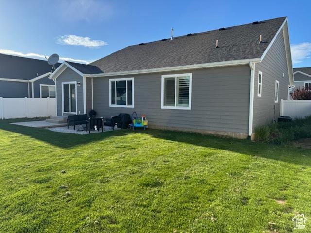 88 E 970 N, Santaquin, UT 84655 - rear view of property with a yard, entry steps, fence, and a patio area