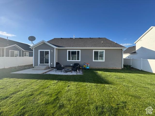 88 E 970 N, Santaquin, UT 84655 - back of house with a yard, a patio area, and a fenced backyard