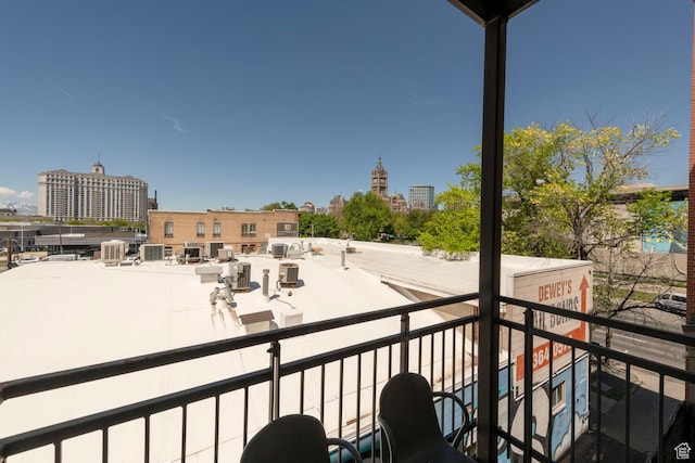 228 E 500 S Unit 301, Salt Lake City, UT 84111 - balcony with cooling unit and a view of city