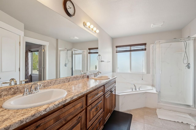 667 S Falkirk Rd Unit 24, Heber City, UT 84032 - full bathroom featuring double vanity, a garden tub, a shower stall, and a sink