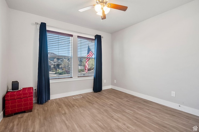 667 S Falkirk Rd Unit 24, Heber City, UT 84032 - empty room with baseboards, wood finished floors, a ceiling fan, and visible vents