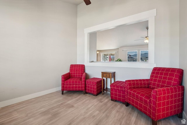 667 S Falkirk Rd Unit 24, Heber City, UT 84032 - living area with ceiling fan, baseboards, and wood finished floors