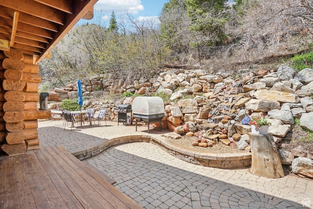view of patio / terrace with a grill