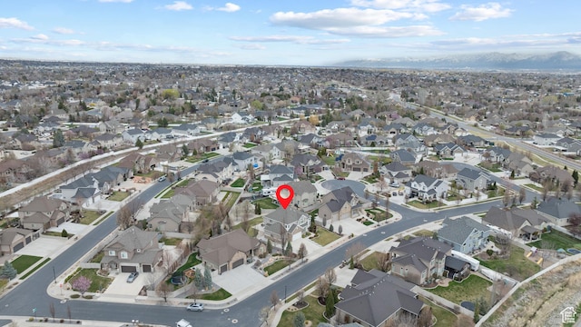 aerial view with a residential view