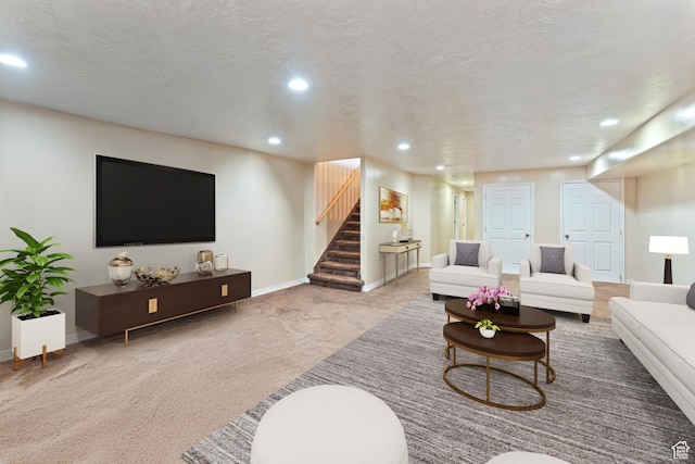 801 E 380 N Unit 57, Heber City, UT 84032 - carpeted living area with recessed lighting and stairway