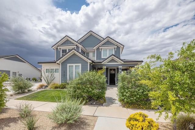 craftsman house featuring board and batten siding