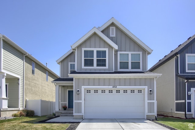 452 S Highpoint Dr, Saratoga Springs, UT 84045 - craftsman house with concrete driveway, board and batten siding, and an attached garage