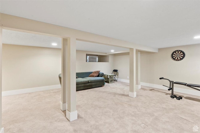 1159 S Windsor St, Salt Lake City, UT 84105 - finished basement featuring carpet, baseboards, and recessed lighting