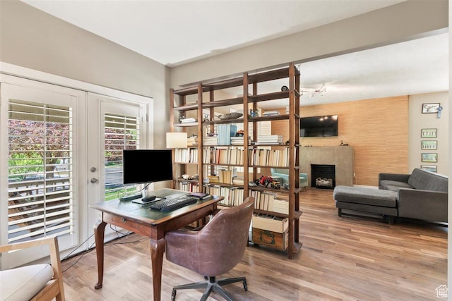 1159 S Windsor St, Salt Lake City, UT 84105 - home office featuring wood finished floors and a fireplace