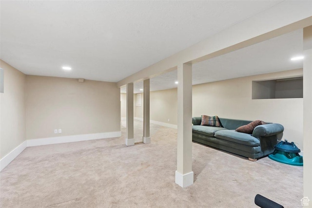 1159 S Windsor St, Salt Lake City, UT 84105 - finished below grade area featuring carpet flooring, baseboards, and recessed lighting