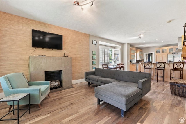 1159 S Windsor St, Salt Lake City, UT 84105 - living room with wood finished floors, baseboards, and a high end fireplace