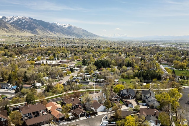 341 E E Blvd, Logan, UT 84321 - birds eye view of property with a residential view and a mountain view