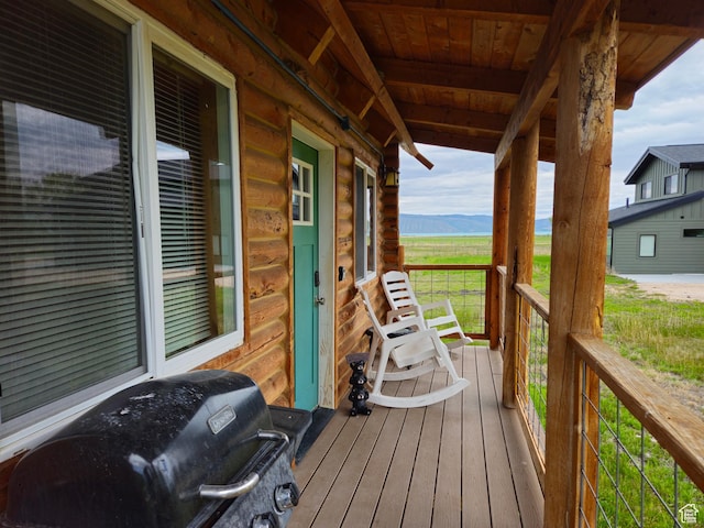 50 E 200 S, Saint Charles, ID 83272 - wooden deck featuring area for grilling and a mountain view