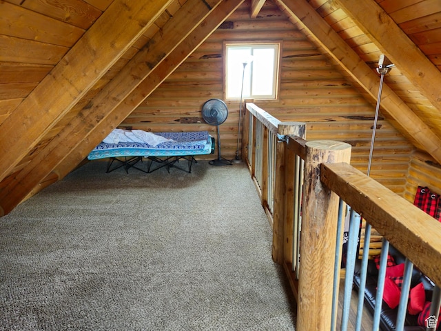 50 E 200 S, Saint Charles, ID 83272 - bedroom with carpet and log walls