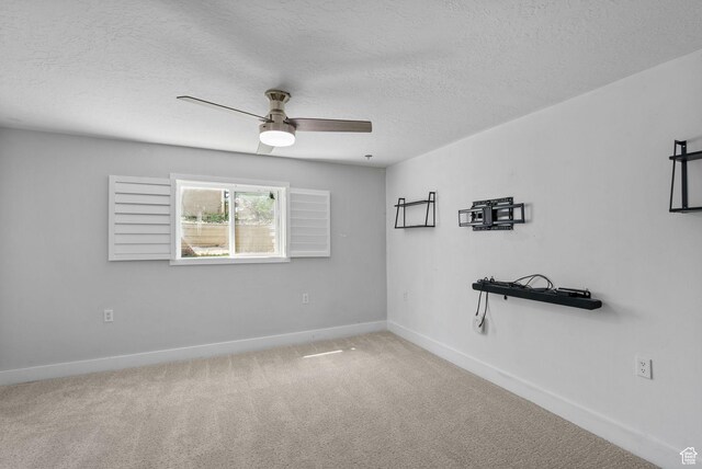 11549 S Equestrian Dr W, South Jordan, UT 84095 - carpeted empty room featuring a textured ceiling, baseboards, and a ceiling fan