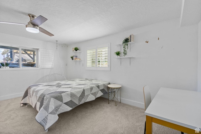 11549 S Equestrian Dr W, South Jordan, UT 84095 - carpeted bedroom with a textured ceiling, baseboards, and a ceiling fan