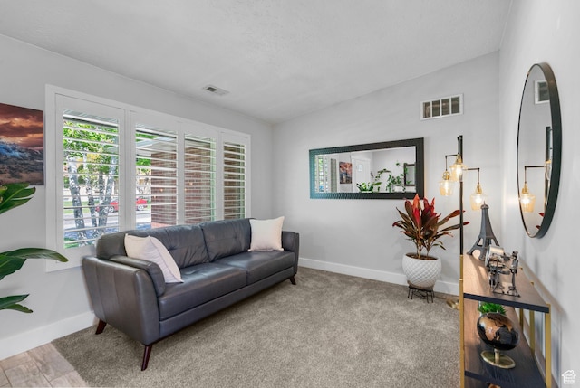 11549 S Equestrian Dr W, South Jordan, UT 84095 - living area with visible vents, baseboards, and carpet floors