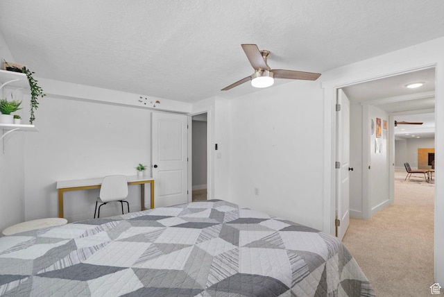 11549 S Equestrian Dr W, South Jordan, UT 84095 - bedroom featuring a textured ceiling, carpet, and a ceiling fan