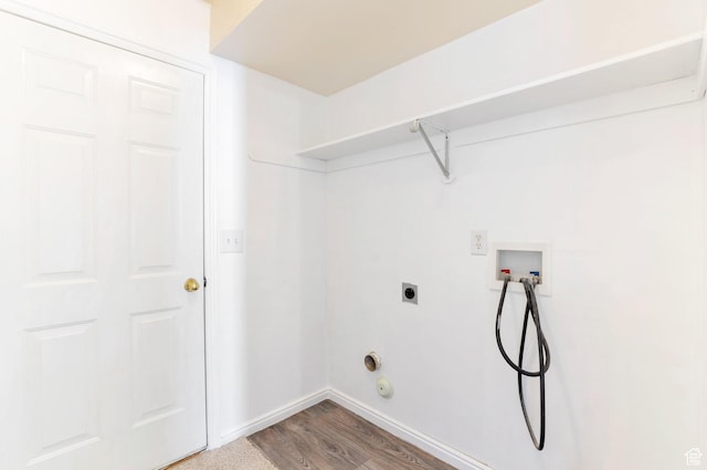 770 N Quincy Ave, Ogden, UT 84404 - laundry room with wood finished floors, laundry area, hookup for an electric dryer, hookup for a washing machine, and baseboards