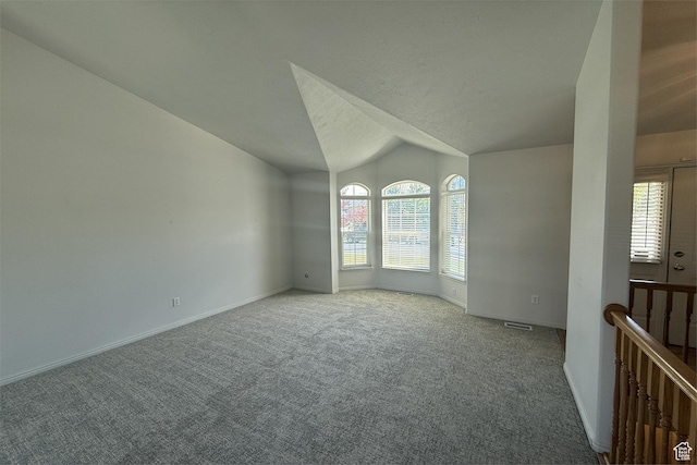 166 E Cove Rd, Saratoga Springs, UT 84045 - carpeted spare room featuring baseboards and vaulted ceiling
