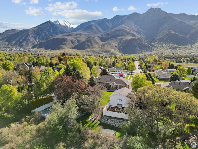 property view of mountains with a residential view