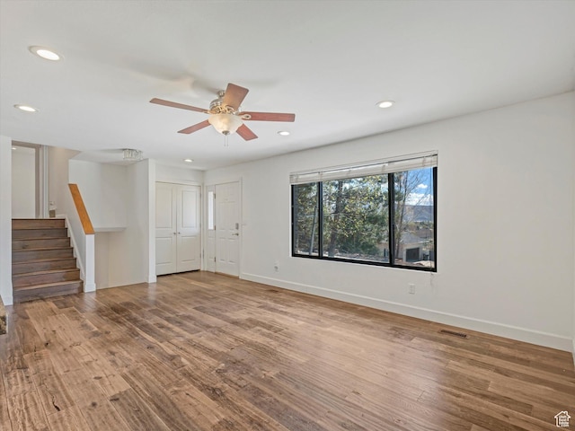 601 E Valley Dr, Heber City, UT 84032 - spare room with baseboards, stairs, recessed lighting, and wood finished floors