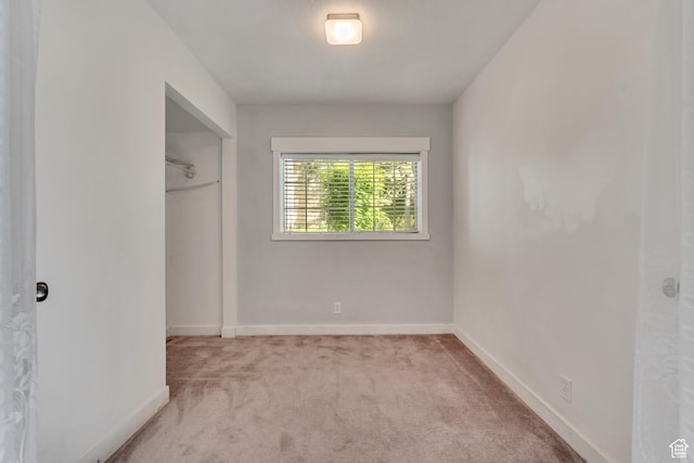 unfurnished bedroom with carpet floors, baseboards, and a closet