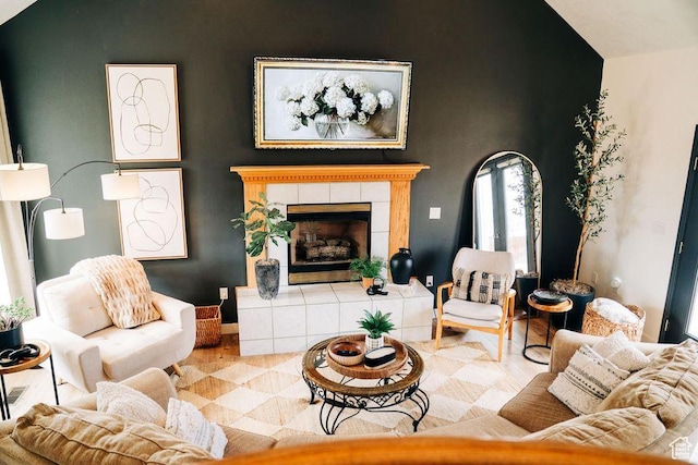 290 W 300 N, Beaver, UT 84713 - living area with a tiled fireplace