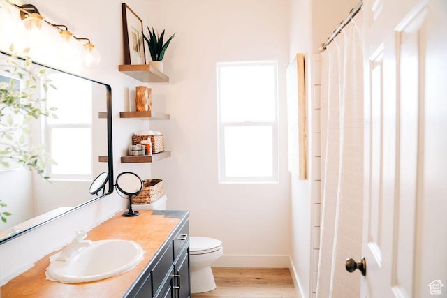 290 W 300 N, Beaver, UT 84713 - full bathroom featuring plenty of natural light, toilet, vanity, and wood finished floors