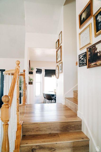 290 W 300 N, Beaver, UT 84713 - staircase with wood finished floors