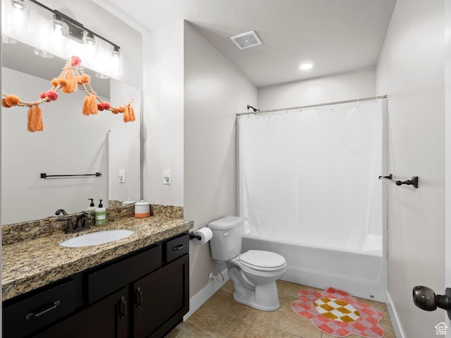 1827 W Burke Ln, Farmington, UT 84025 - bathroom with toilet, vanity, visible vents, tile patterned flooring, and baseboards