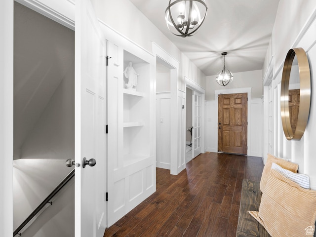 1827 W Burke Ln, Farmington, UT 84025 - interior space with an inviting chandelier and dark wood-style floors