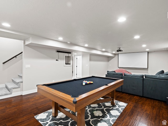 1827 W Burke Ln, Farmington, UT 84025 - recreation room featuring billiards, wood-type flooring, and recessed lighting