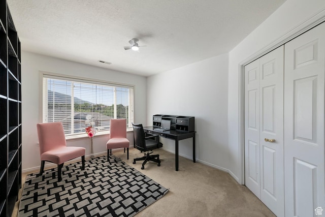 2247 Country Oaks Dr, Layton, UT 84040 - carpeted home office with a textured ceiling