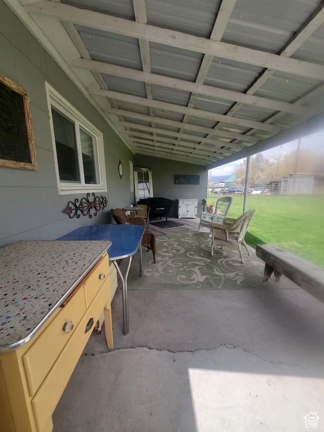 view of patio with outdoor dining space