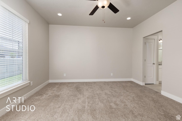 814 E 110 S, Salem, UT 84653 - unfurnished room featuring recessed lighting, light carpet, ceiling fan, and plenty of natural light
