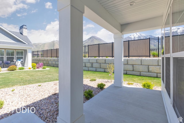 814 E 110 S, Salem, UT 84653 - view of patio with a mountain view and a fenced backyard