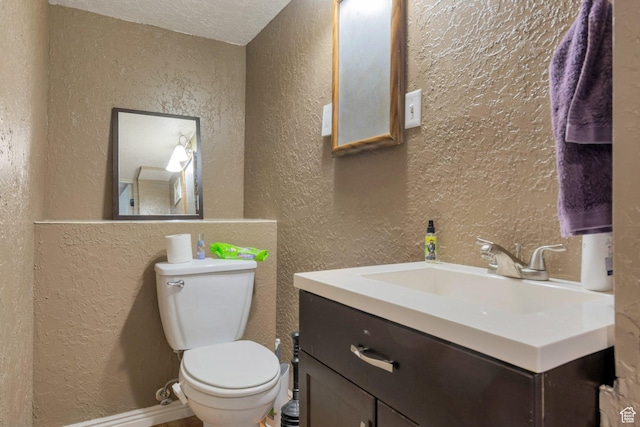 7947 S Linton Dr W, West Jordan, UT 84088 - half bath featuring vanity, toilet, a textured wall, and a textured ceiling