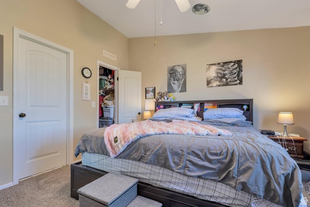 7947 S Linton Dr W, West Jordan, UT 84088 - carpeted bedroom featuring a ceiling fan and vaulted ceiling
