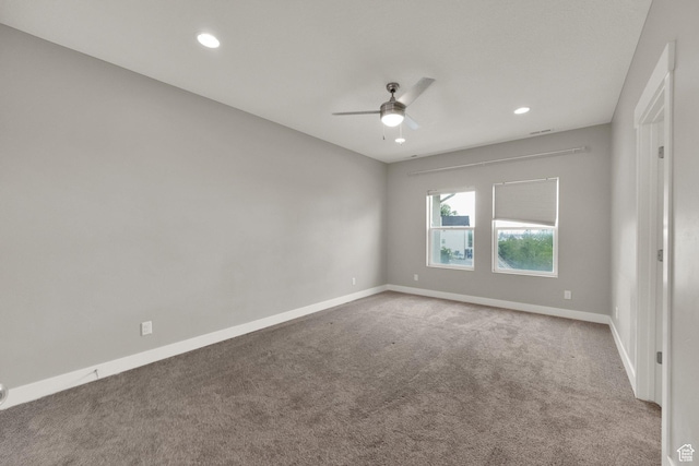 94 S Walker Ln, North Salt Lake, UT 84054 - carpeted spare room with ceiling fan, baseboards, and recessed lighting