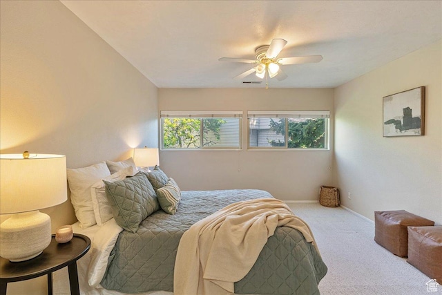 2568 S Elizabeth St Unit 5, Salt Lake City, UT 84106 - bedroom with baseboards, visible vents, a ceiling fan, and carpet floors