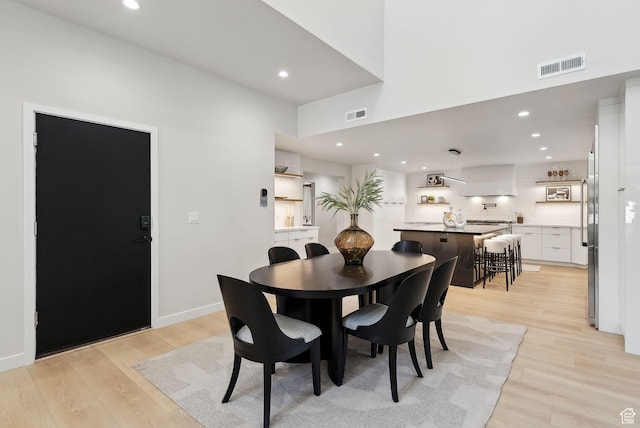 3520 S Westwood Dr E, Millcreek, UT 84109 - dining area featuring recessed lighting, light wood-style floors, and visible vents
