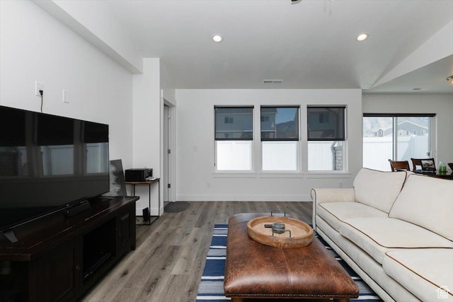 2396 N 150 E, North Logan, UT 84341 - living room with recessed lighting, light wood finished floors, and visible vents