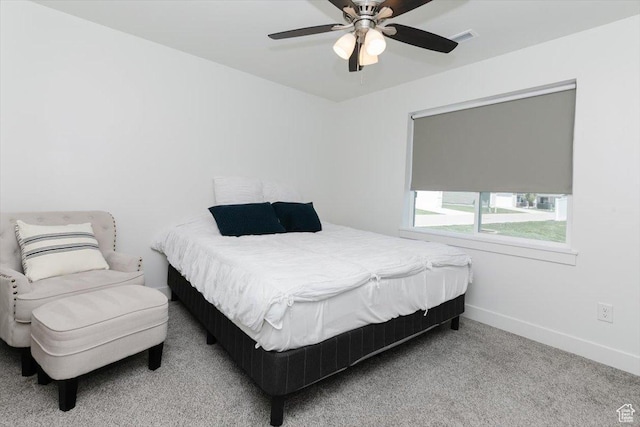 2396 N 150 E, North Logan, UT 84341 - bedroom featuring baseboards, ceiling fan, visible vents, and carpet floors
