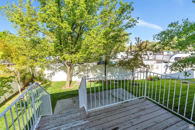 12532 S Blacksmith Ln, Draper, UT 84020 - wooden deck with fence and a lawn