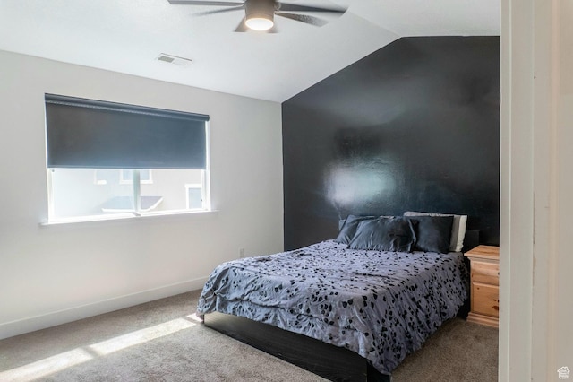 954 S 2040 W, Orem, UT 84059 - bedroom with carpet flooring, vaulted ceiling, and ceiling fan